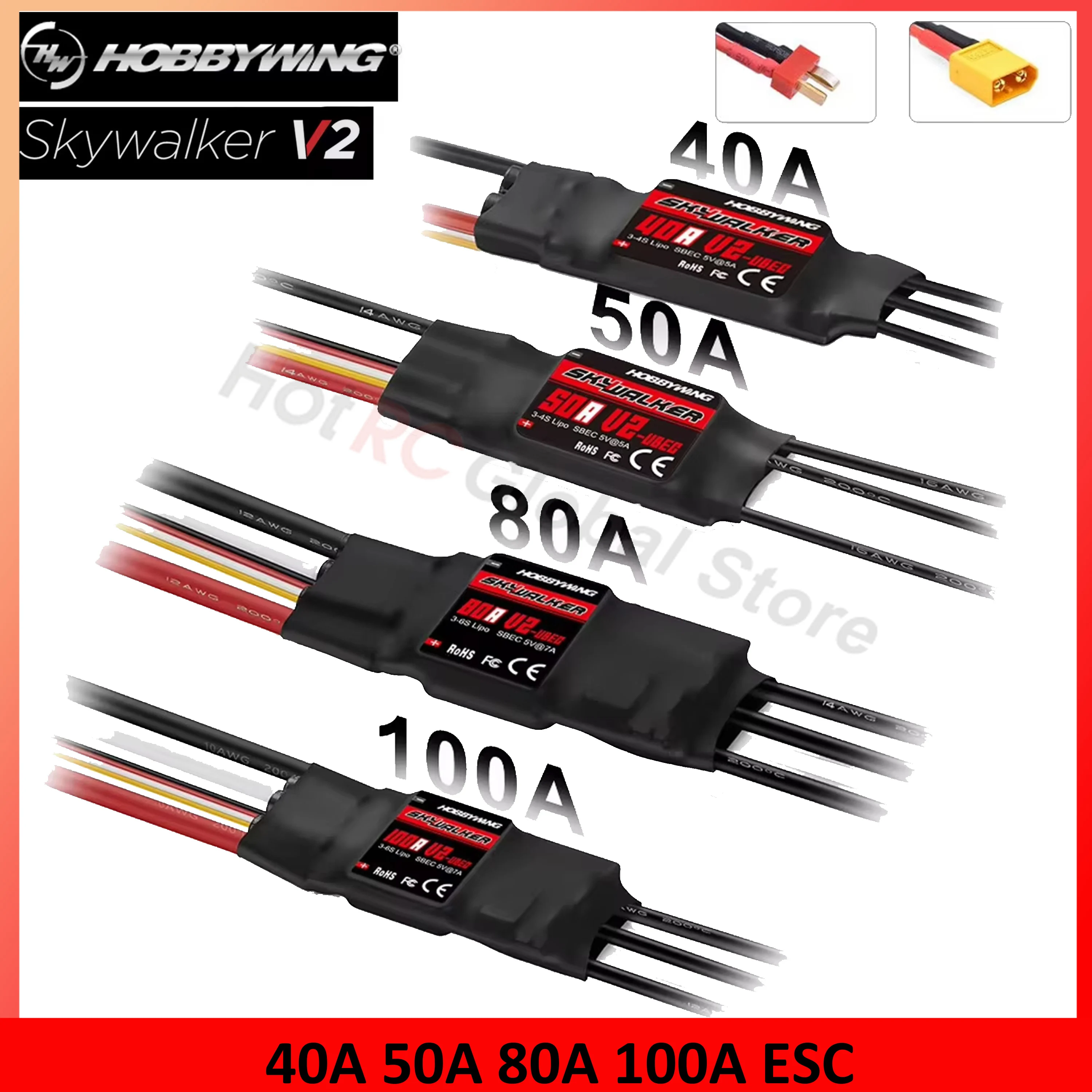 Plane Drone Rc - HOBBYWING Skywalker V2 Series 40A 50A