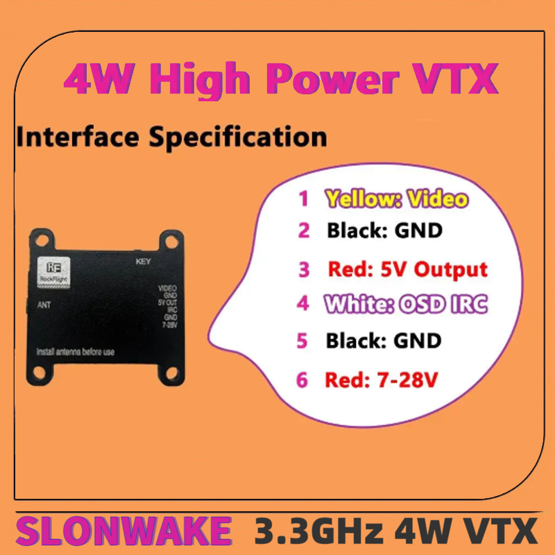 SLONWAKE FPV 3.3G 16CH 4000mW  - Rc Transmitter Drone recension och pris