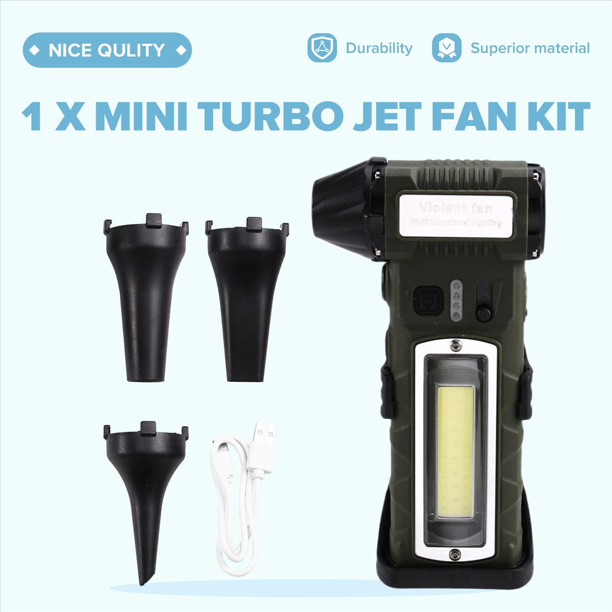 AT59 Handheld Turbo Jet Fan wi - Brushless Motor recension och pris