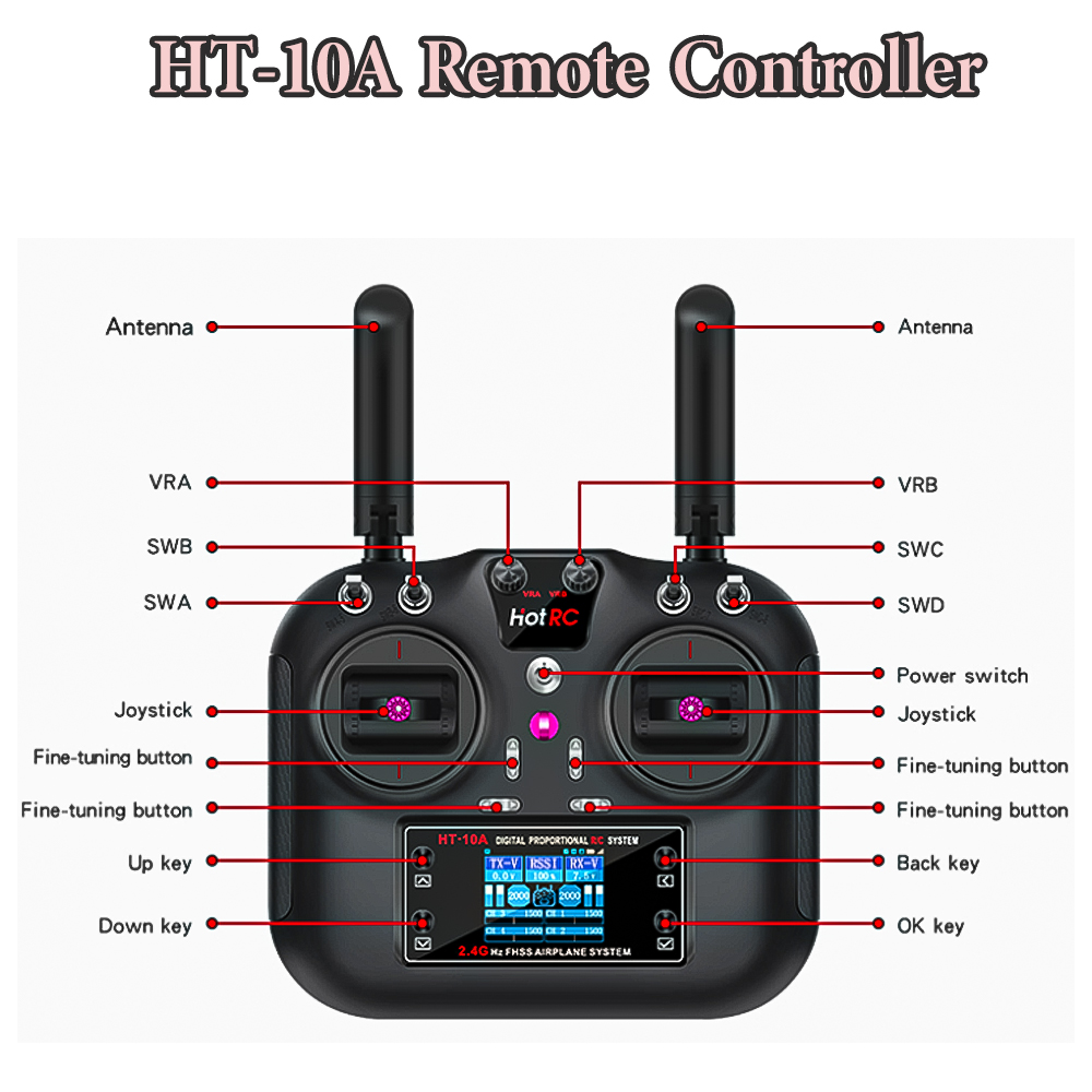 Hotrc HT-10A 2.4G 10CH Transmi - Plane Drone Rc recension och pris