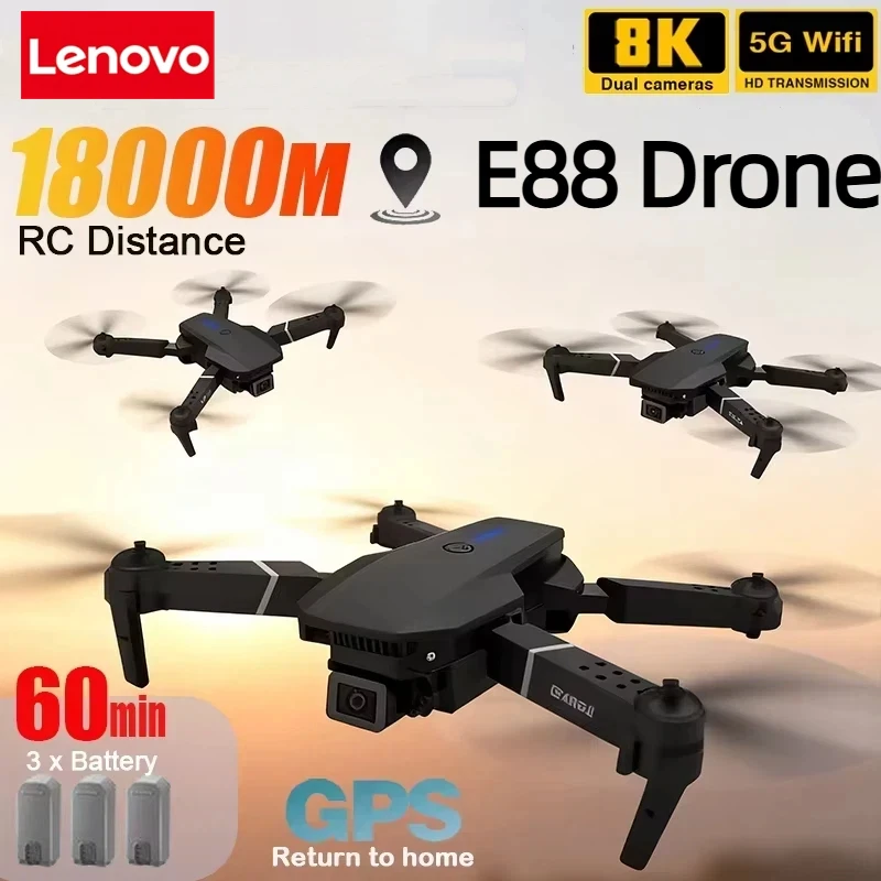 Lenovo New E88 Pro WIFI FPV Dr - Drone E88 Rc Quadcopter recension och pris